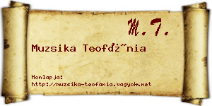 Muzsika Teofánia névjegykártya